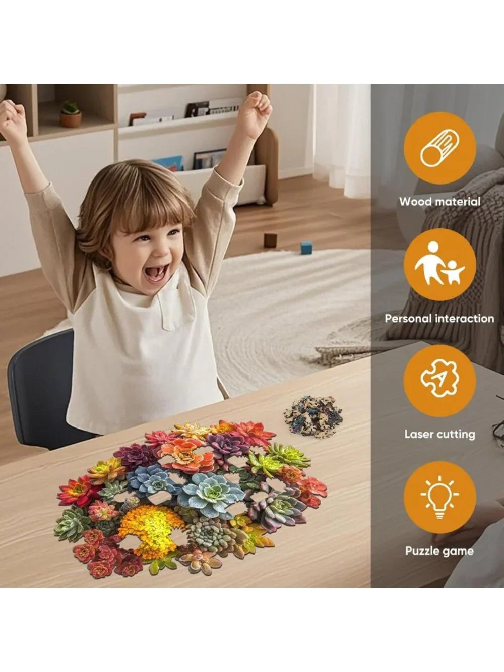 Unique 500-Piece Wooden Jigsaw Puzzle for Adults & Kids - Family Game Gift